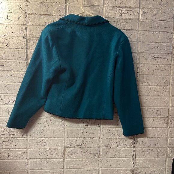 Vintage 80s Turquoise Western Cropped Wool Blazer Jacket – Mid-West Garment Co. - Picture 7 of 9